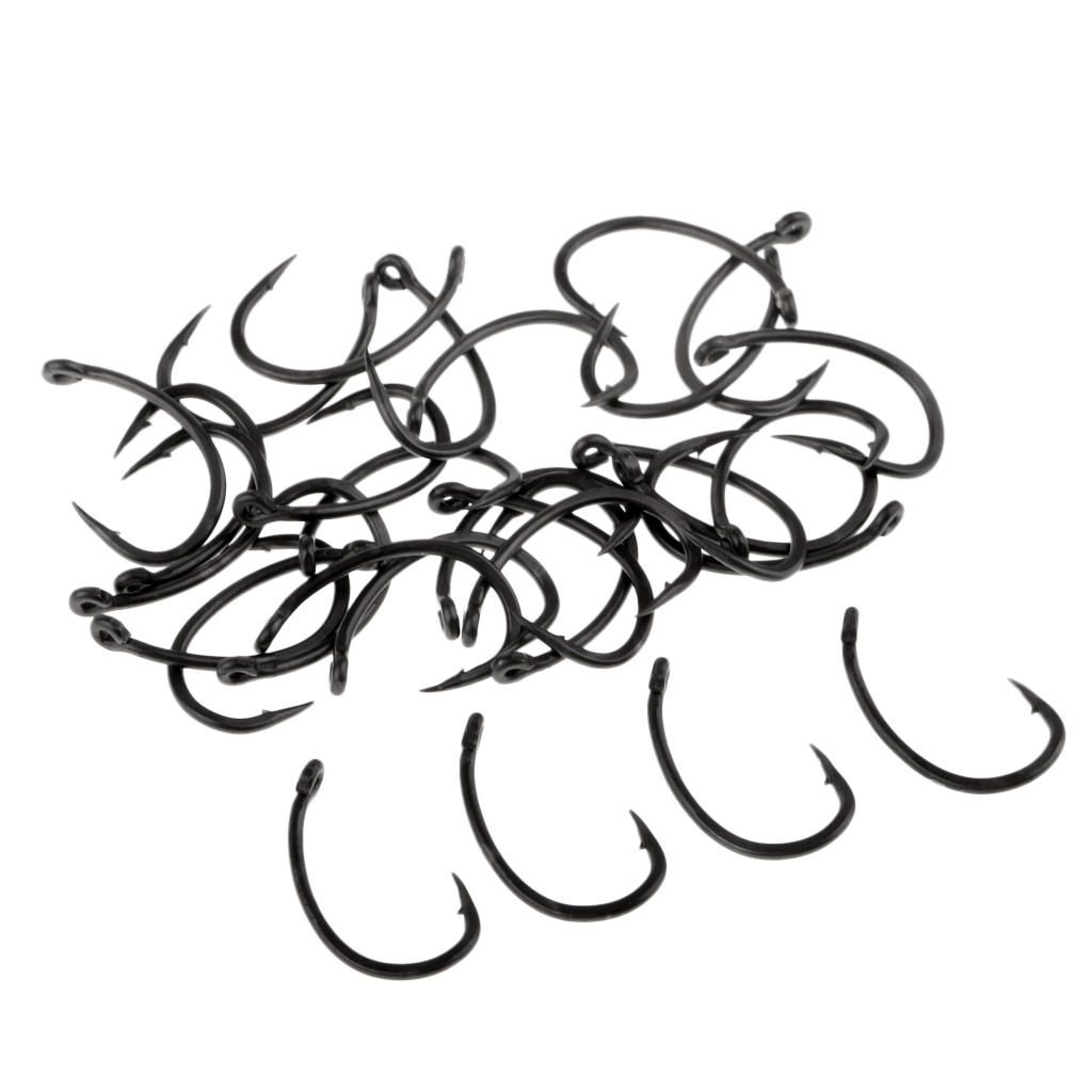 30Pcs High-carbon Steel  Hooks Wide Gape Barbed Octopus Circle