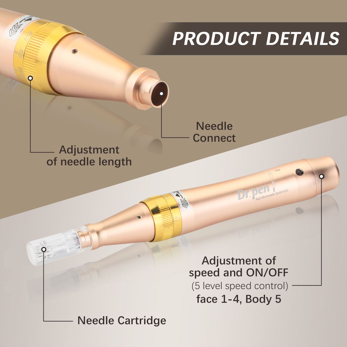 Wirelessly Electric Derma Pen Micro Needl-es Tattoos Skin