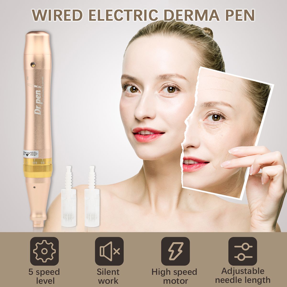 Wirelessly Electric Derma Pen Micro Needl-es Tattoos Skin