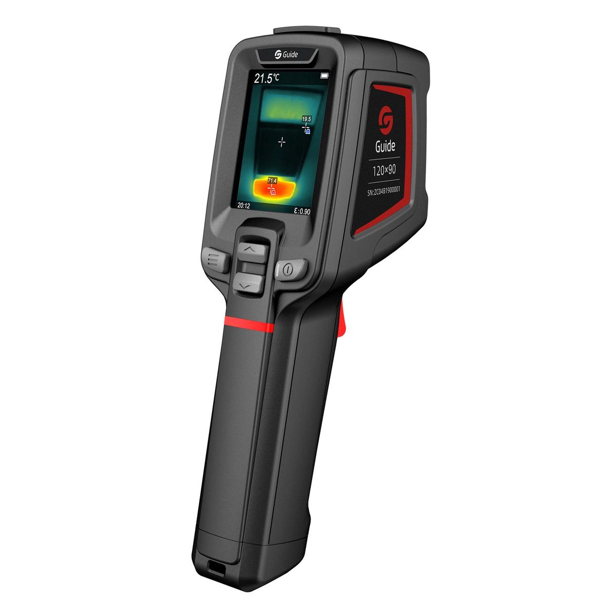 GUIDE T120 Entry-level Portable Thermal Camera 2000mAh Rechargeable Thermal Imager Non-contact Industrial Infrared Temperature Meter Thermographic Camera Handheld Thermal Imaging Tool 2.4-inch Large LCD 120×90 IR Resolution 