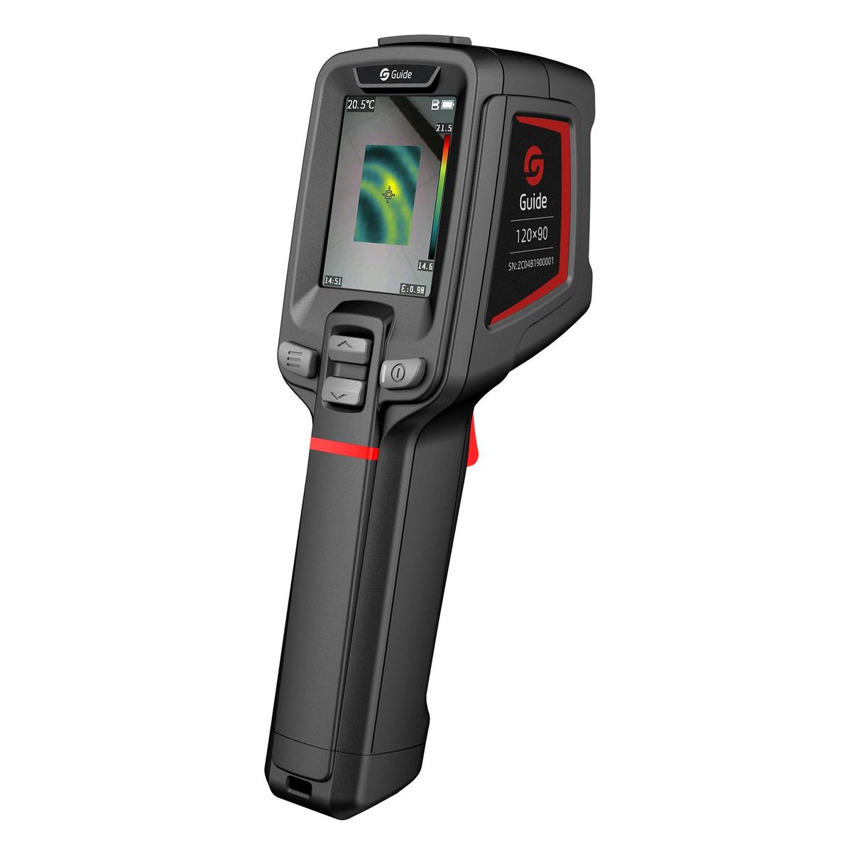 GUIDE T120 Entry-level Portable Thermal Camera 2000mAh Rechargeable Thermal Imager Non-contact Industrial Infrared Temperature Meter Thermographic Camera Handheld Thermal Imaging Tool 2.4-inch Large LCD 120×90 IR Resolution 