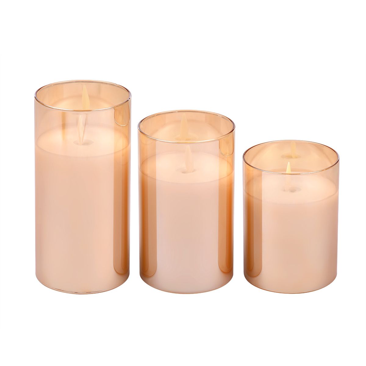 3 PCS Flameless LED Candles With Remote Control Realistic