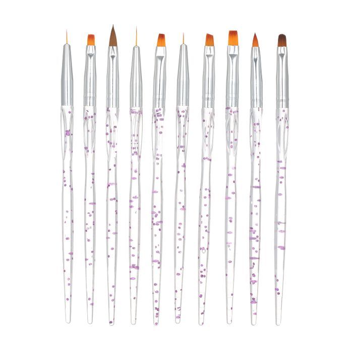 10pcs Acrylic Nail Brush Kit Nail Art Tips UV  Nail Builder