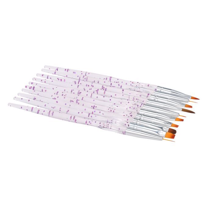 10pcs Acrylic Nail Brush Kit Nail Art Tips UV  Nail Builder