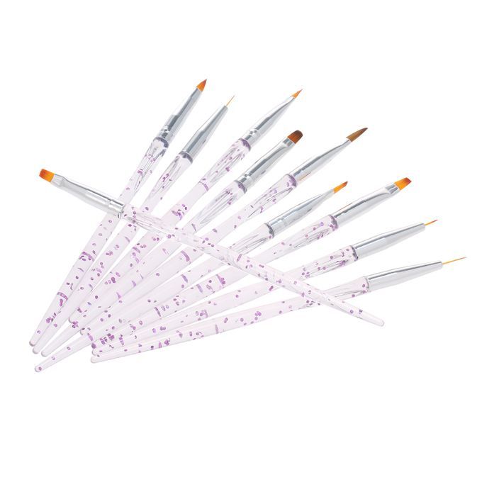 10pcs Acrylic Nail Brush Kit Nail Art Tips UV  Nail Builder