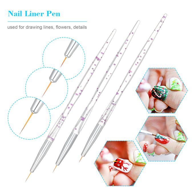 10pcs Acrylic Nail Brush Kit Nail Art Tips UV  Nail Builder