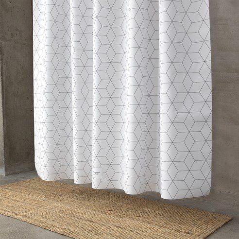 One Seven Nine Retro Minimal Fabric Shower Curtain Cube