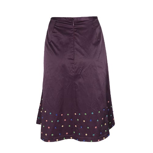 Stunning Ladies Pearl Detailed Skirt With A Flared Design-lilac.