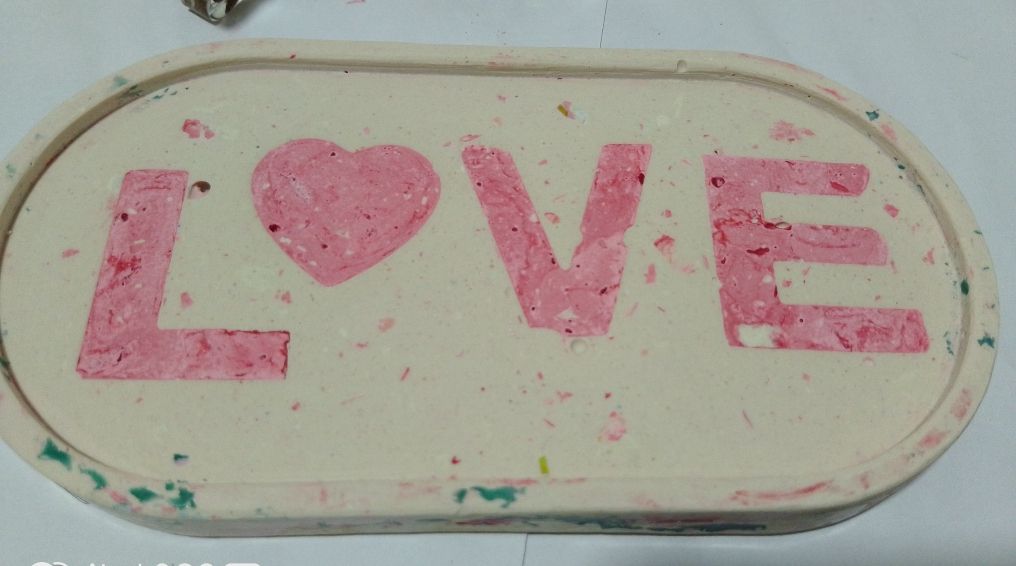 Love Stone Decorative Oval Tray