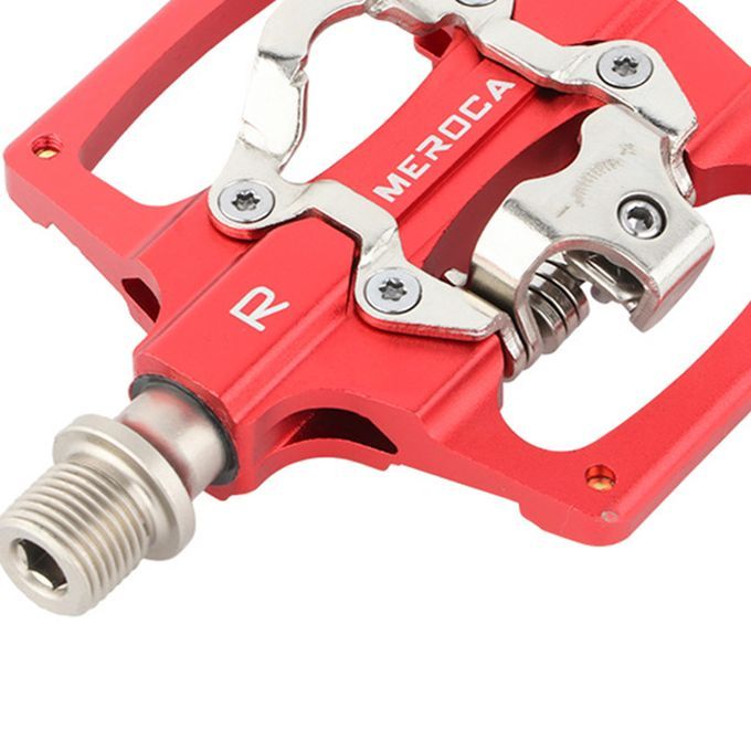 MTB Mountain Bike Self-locking Pedals With Pedal Cleats Road Red