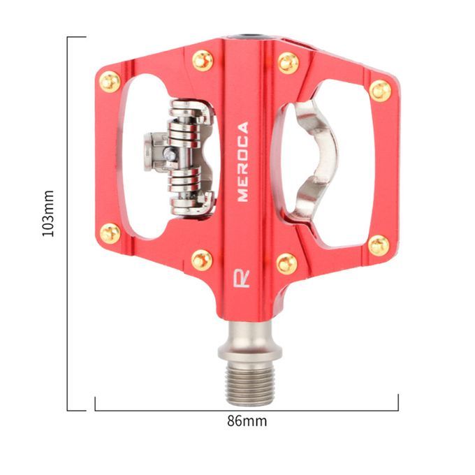 MTB Mountain Bike Self-locking Pedals With Pedal Cleats Road Red