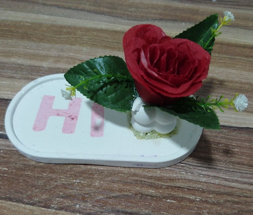Rose Flowered Decorative Oval Tray
