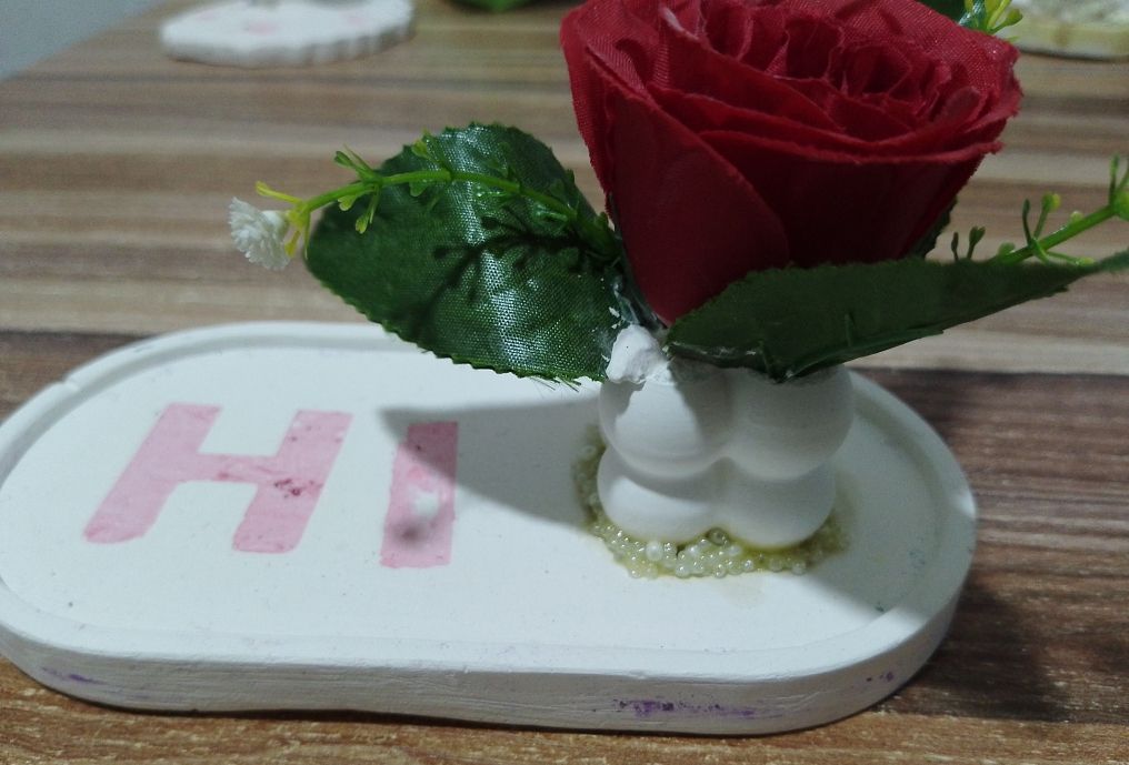 Rose Flowered Decorative Oval Tray