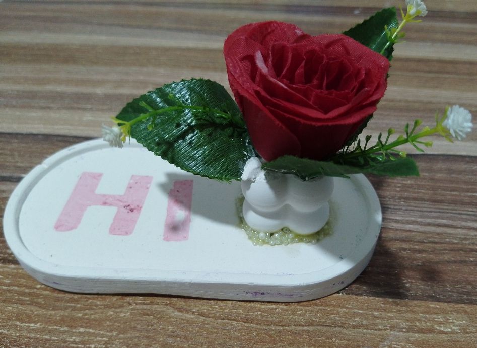 Rose Flowered Decorative Oval Tray
