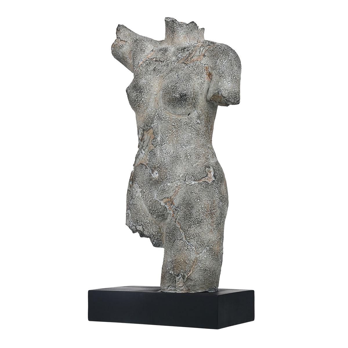 Tooarts Female Body Sculpture Imitate Stone Carving Resin Sculpture Vintage Crafts Light Luxury Art Decoration TV Cabinet, Study Room, Porch Decoration