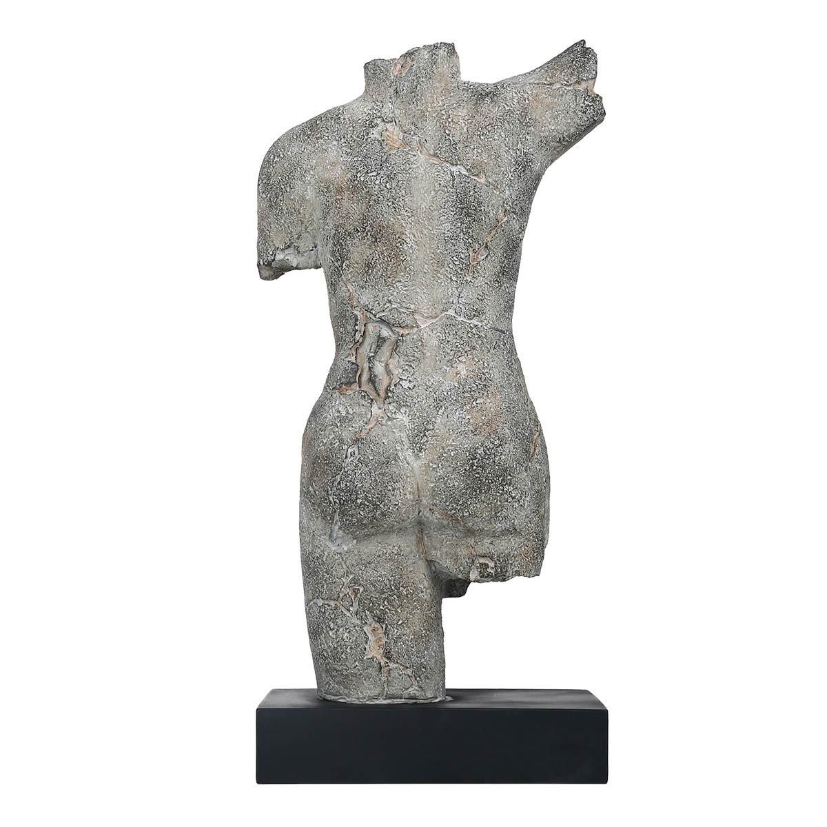 Tooarts Female Body Sculpture Imitate Stone Carving Resin Sculpture Vintage Crafts Light Luxury Art Decoration TV Cabinet, Study Room, Porch Decoration
