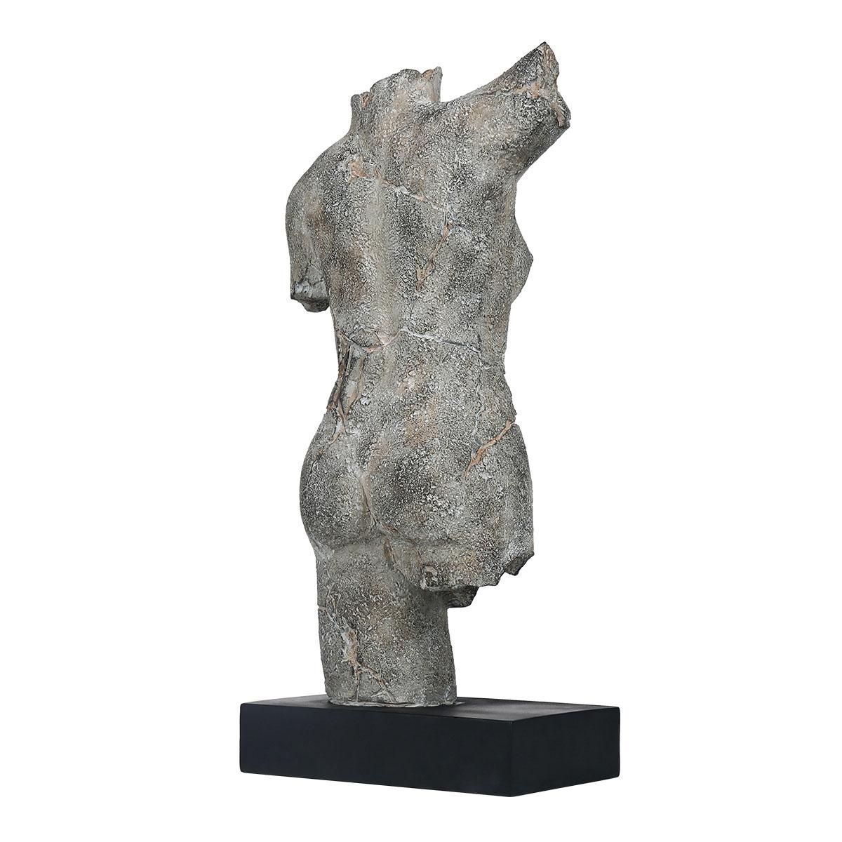 Tooarts Female Body Sculpture Imitate Stone Carving Resin Sculpture Vintage Crafts Light Luxury Art Decoration TV Cabinet, Study Room, Porch Decoration