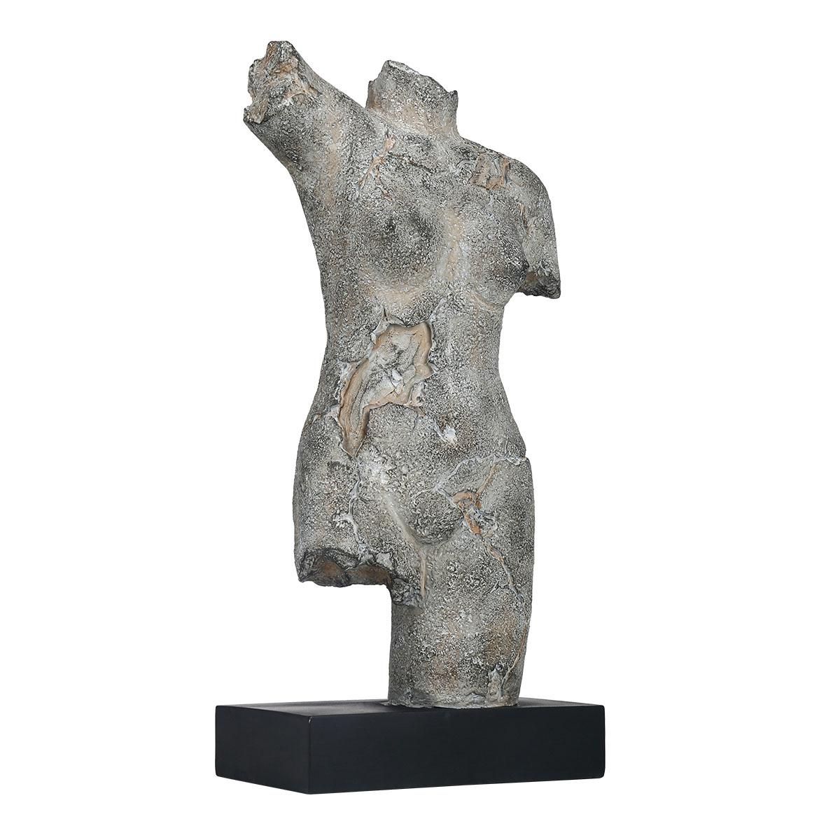 Tooarts Female Body Sculpture Imitate Stone Carving Resin Sculpture Vintage Crafts Light Luxury Art Decoration TV Cabinet, Study Room, Porch Decoration