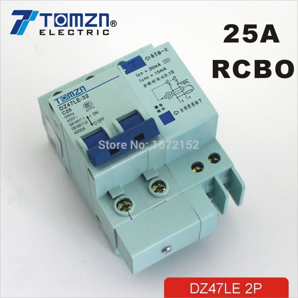 Circuit 230V~ 2P DZ47LE Current Residual 25A 60HZ 50HZ