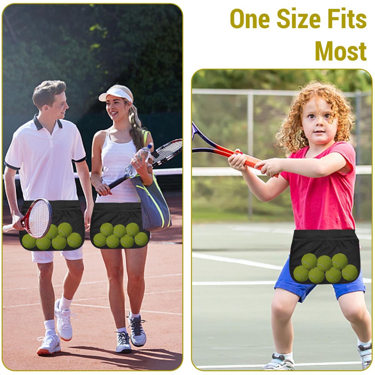 Tennis Ball Waist Pouch Adjustable Mesh Fanny Pack Tennis Ball Holder Bag for Women Men