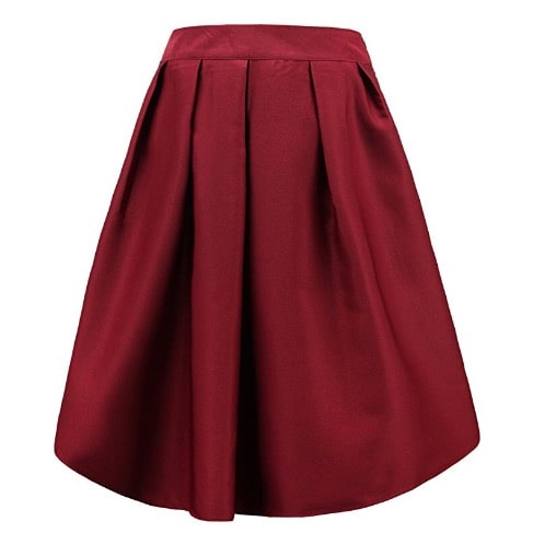 Women's High Waisted Pleated Full Midi Skirt