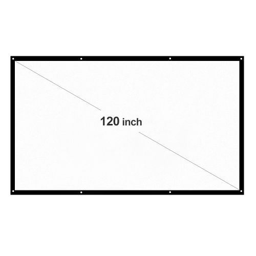 H120 120'' Portable Projector Screen HD 16:9 White Dacron