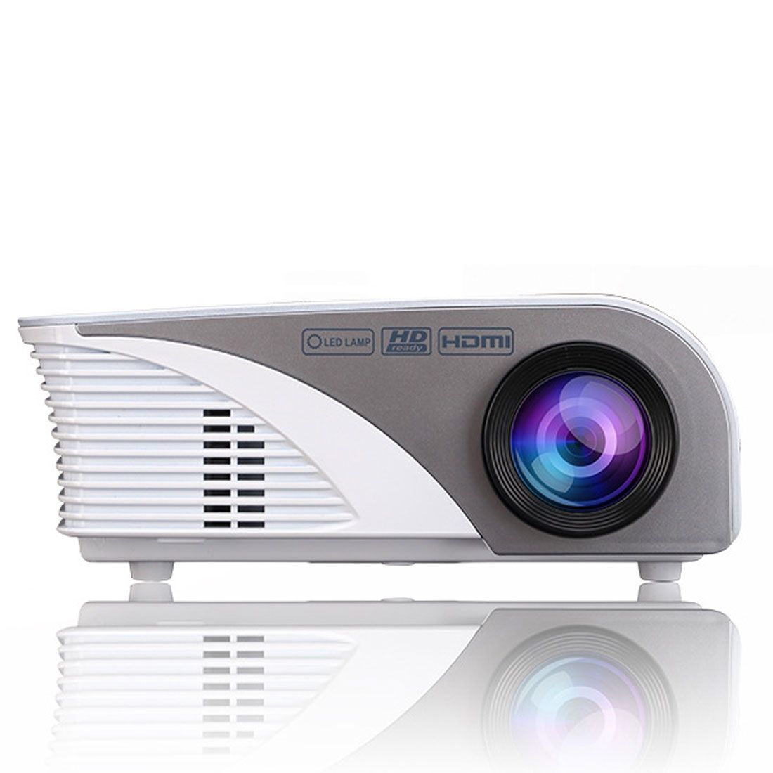 RD-805B 960*640 1200 Lumens Portable Mini LED Projector Home Theater With Remote Controller ,Support USB + VGA + HDMI + AV + TV(White)