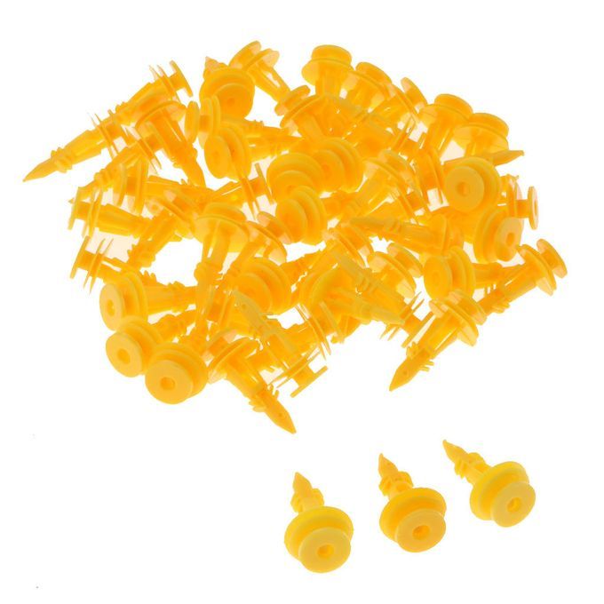 50x Yellow Door Trim Panel Tail Liftgate Clips Push Type Retainer