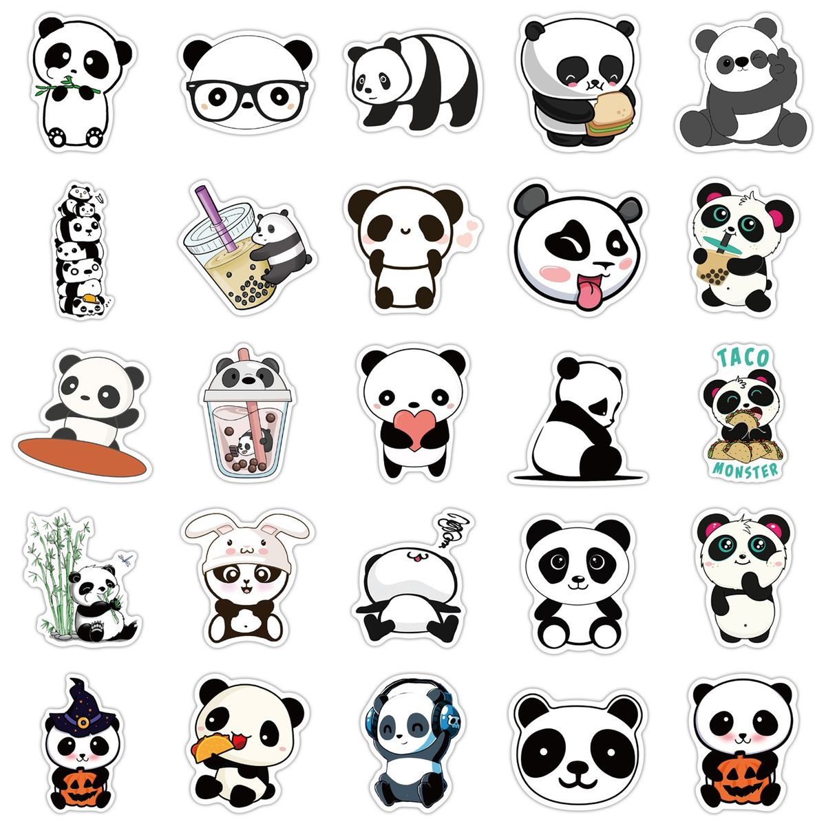 50Pcs/Set Cartoon Panda Stickers Sticky Note DIY Vinyl Art