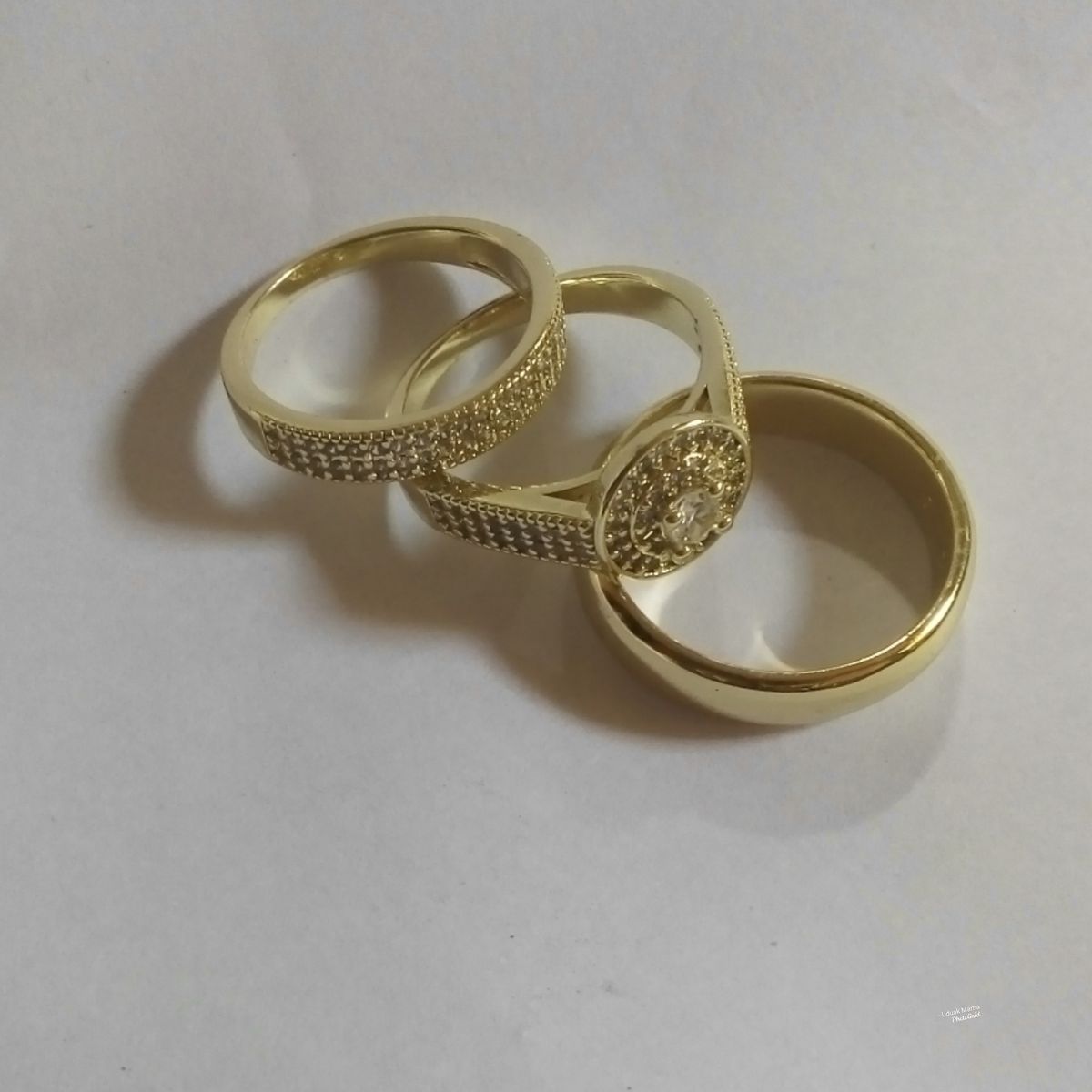 Italian Gold Riggan Wedding Ring Set(3 Pieces)