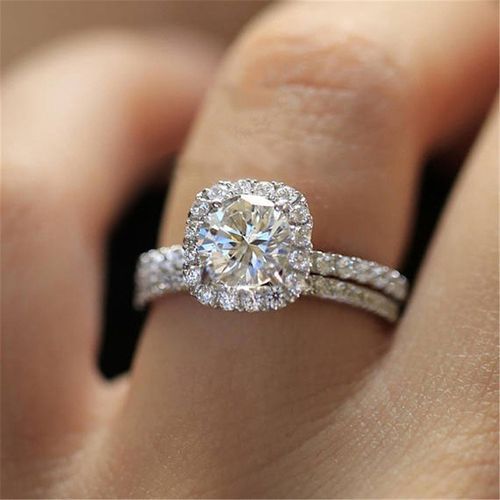 Diamond Engagement Ring For Women +ring Box