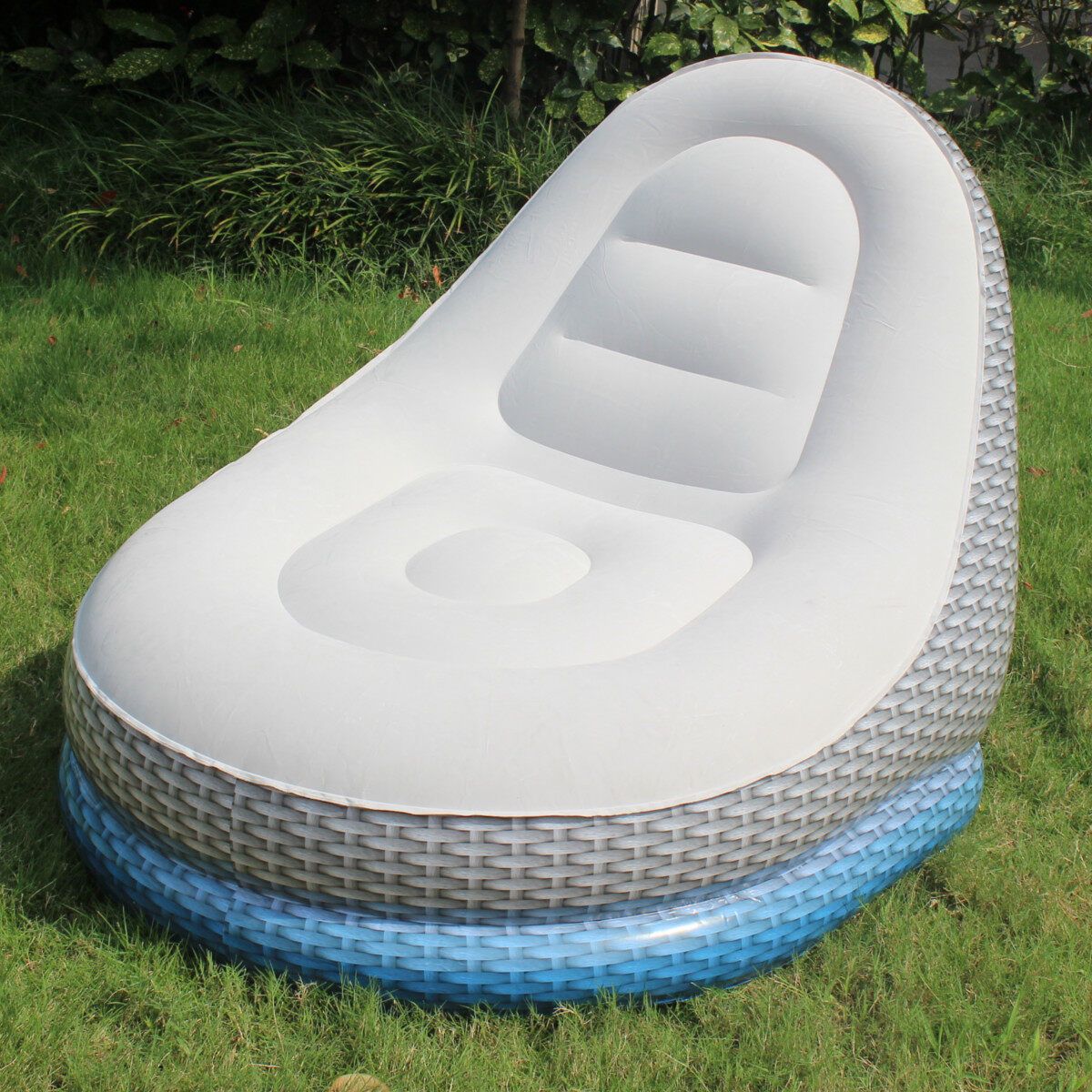 Foldable Lazy Sofa Inflatable Recliner Outdoor Sofa Bed Flocking Lazy Couch With Pedal Comfort Chair