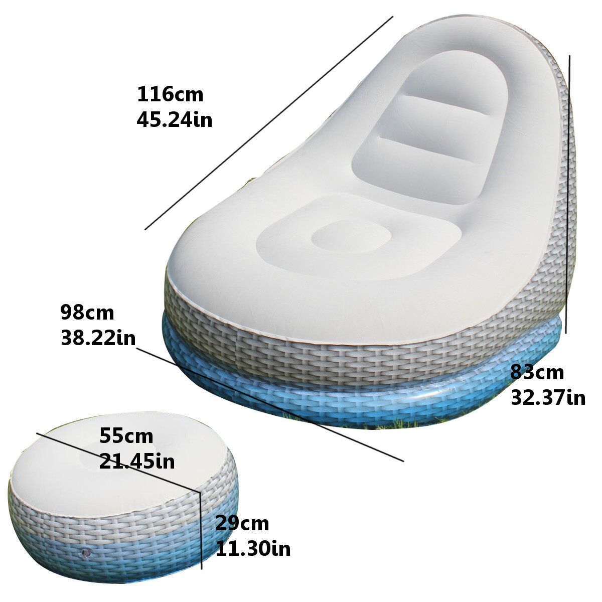 Foldable Lazy Sofa Inflatable Recliner Outdoor Sofa Bed Flocking Lazy Couch With Pedal Comfort Chair