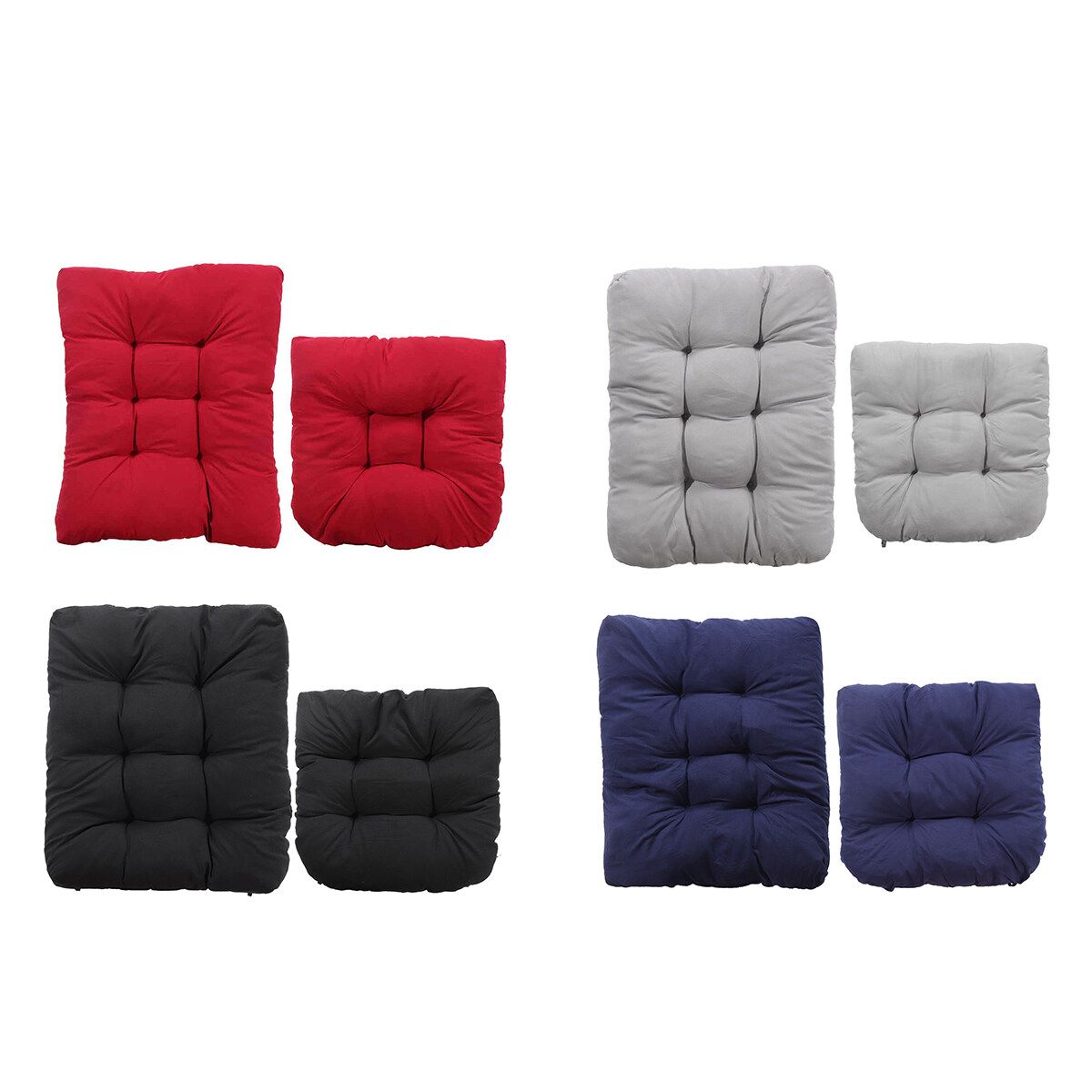 2PCS Chair Pad Mat Rocking Chair Recliner Seat Back Cushion Office Sofa Home Red