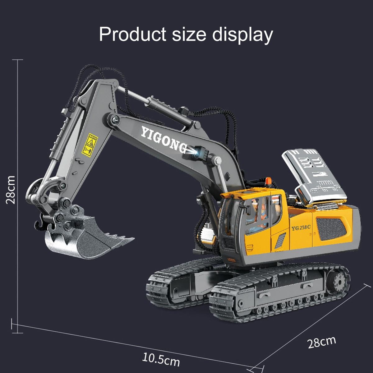 Remote Control Excavator RC Car Dumper Bulldozer Toys Yellow