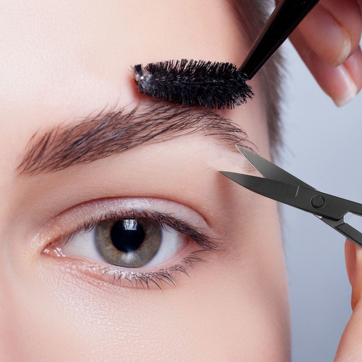 2PCS Black Eyebrow And Nose Hair Scissors Facial Hair