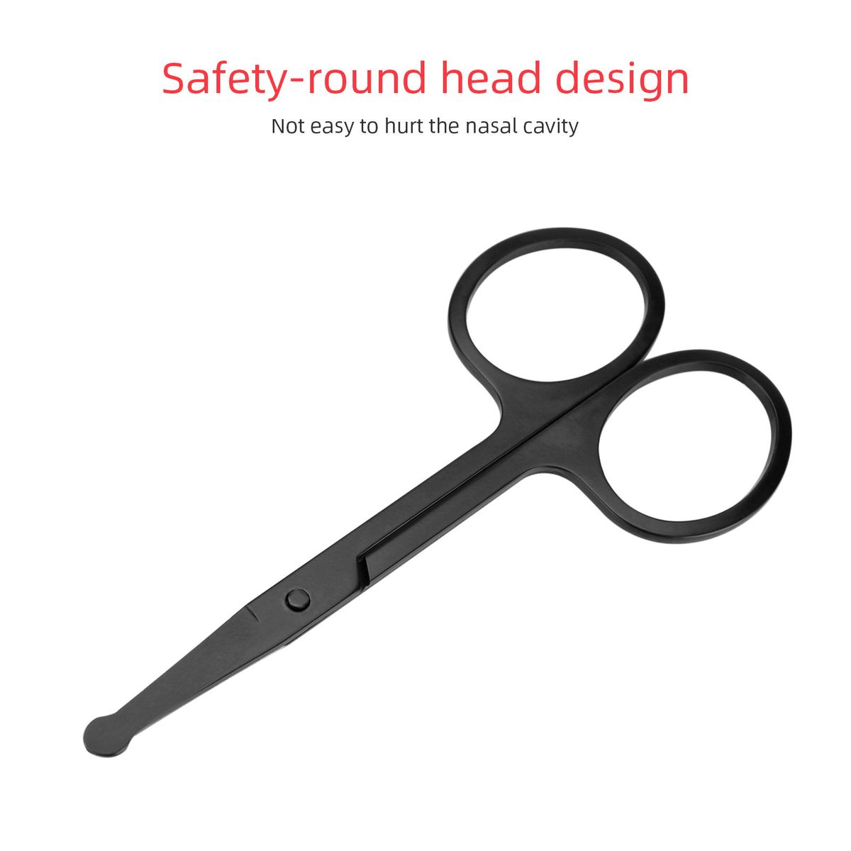 2PCS Black Eyebrow And Nose Hair Scissors Facial Hair