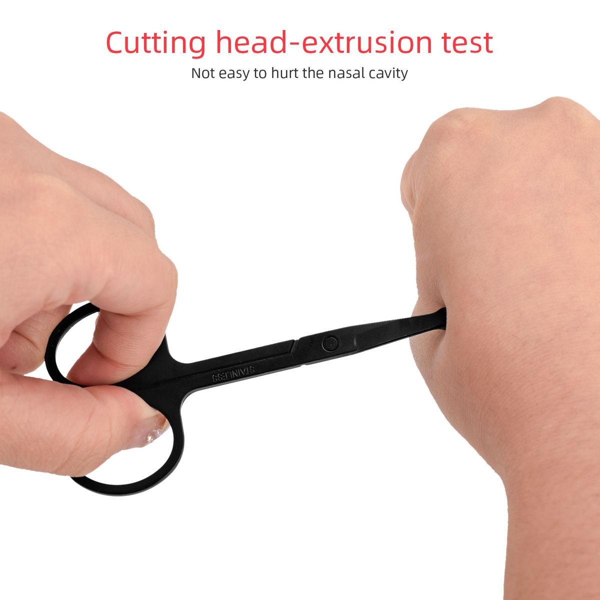 2PCS Black Eyebrow And Nose Hair Scissors Facial Hair