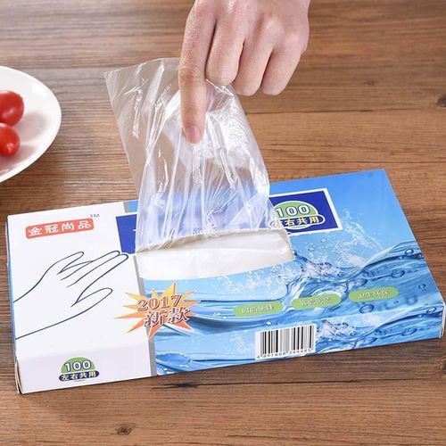 100pcs/box Kitchen Plastic Transparent Disposable Glove