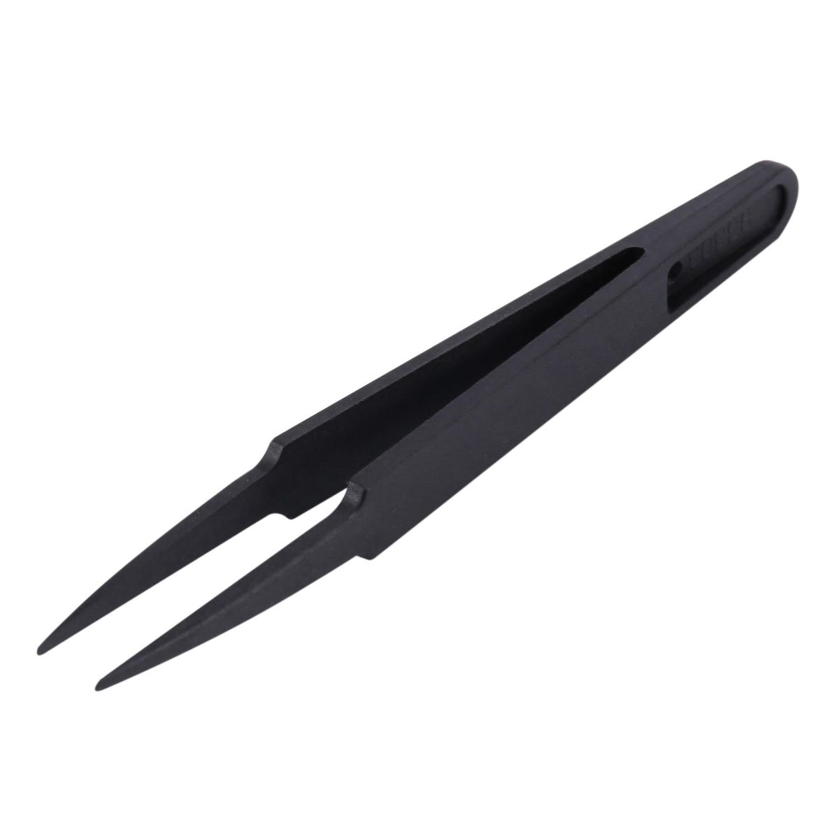 3 Pcs Black Plastic Electronic Pointy Tip Anti-static Tweezers
