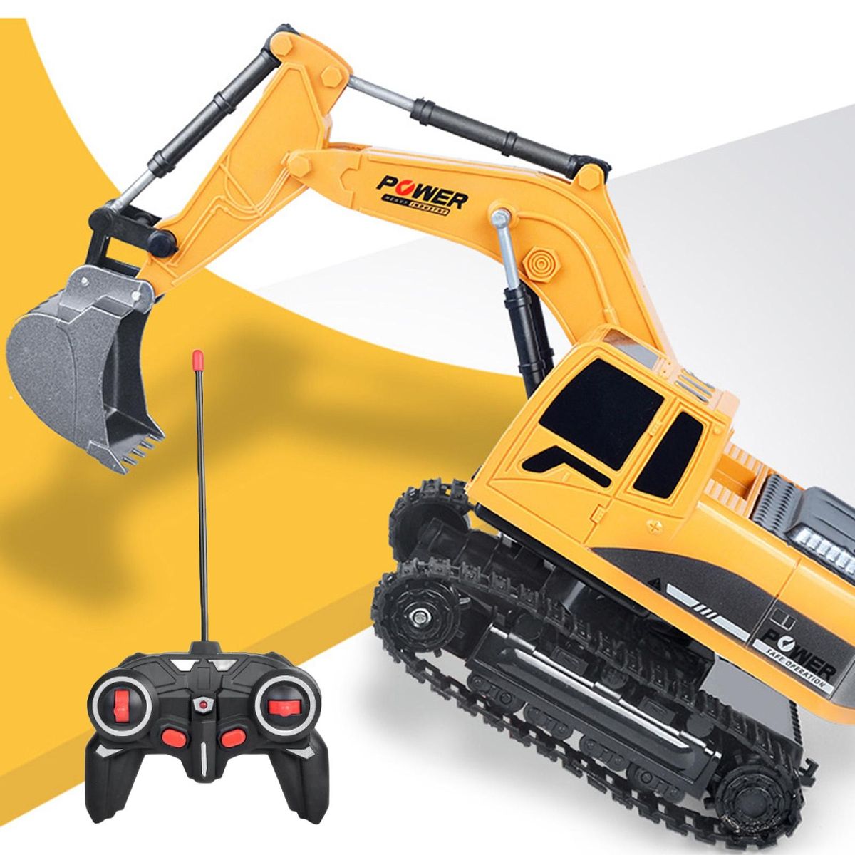 RC Excavator Remote Control Engineering Vehicle Toy Yellow