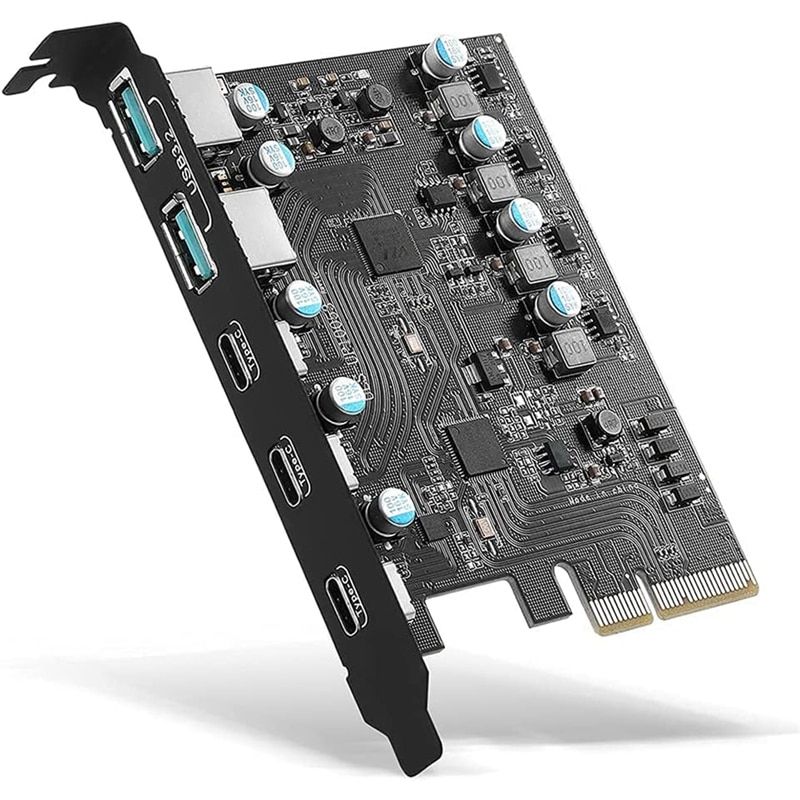 PCIe To USB 3.2 Gen 2 Adapter Card PCI Express Expansion Card PCI-E Add-on Cards Riser For PC