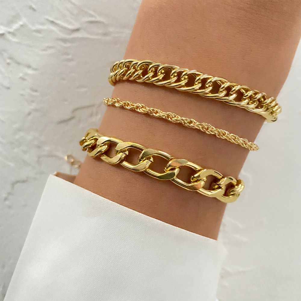 Gold Color Silver Color Let For Women Men Oval Faux Pearls Beaded Chain Lets