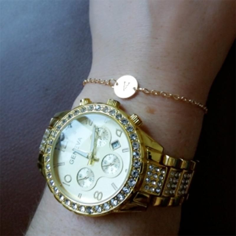 New Women Gold Color Alloy Charm Adjustable Bracelet, R