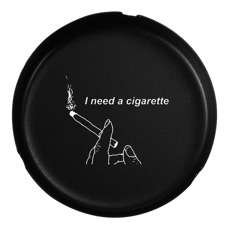 Nordic Metal Creative English Letters Ashtray For El Bar Restaurant Round Black Stainless Steel Ash Tray Holder LOGO Custom