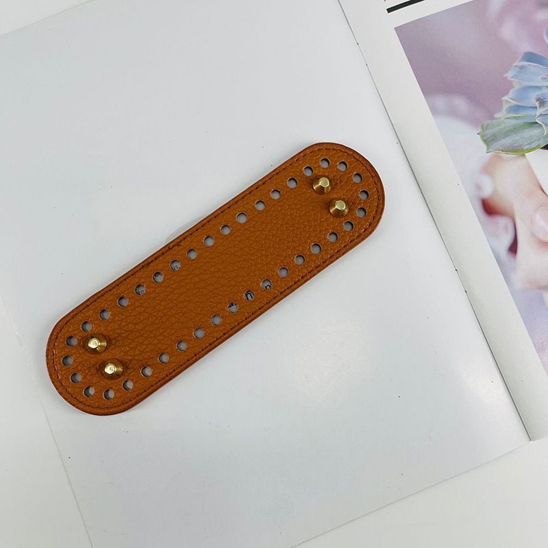 Oval Round Bottom For Knitted Bag Leather Hand-woven Bag Base Bag Part Accessories DIY Crochet Handcraft Bag Bottom With Holes