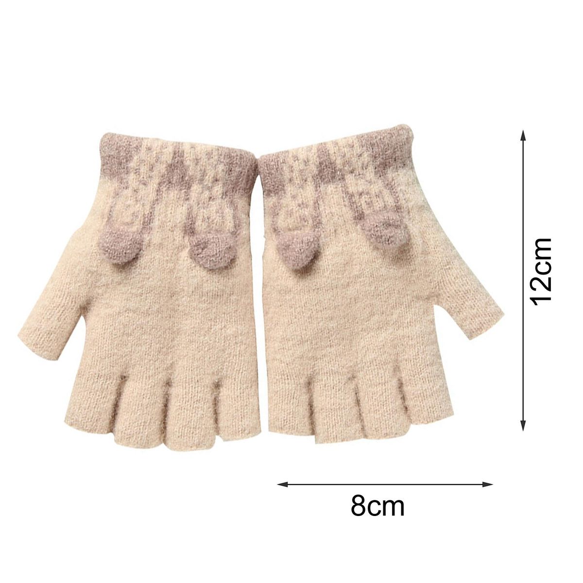 1 Pair Toddlers Winter Thermal Unisex Kids Writing Skin Color