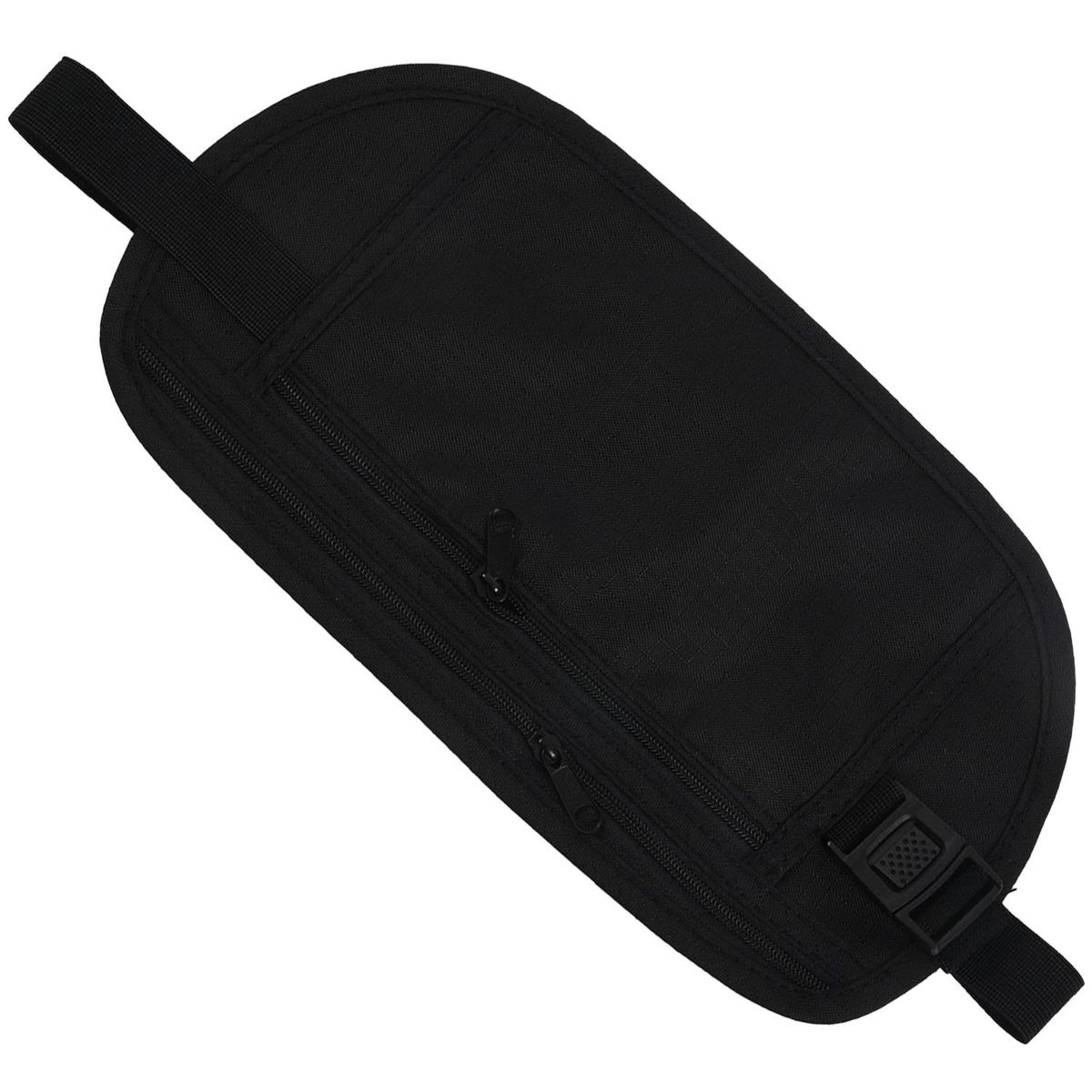 New Travel Waist Pouch for Passport Money Belt Bag Hidden Security Wallet Black