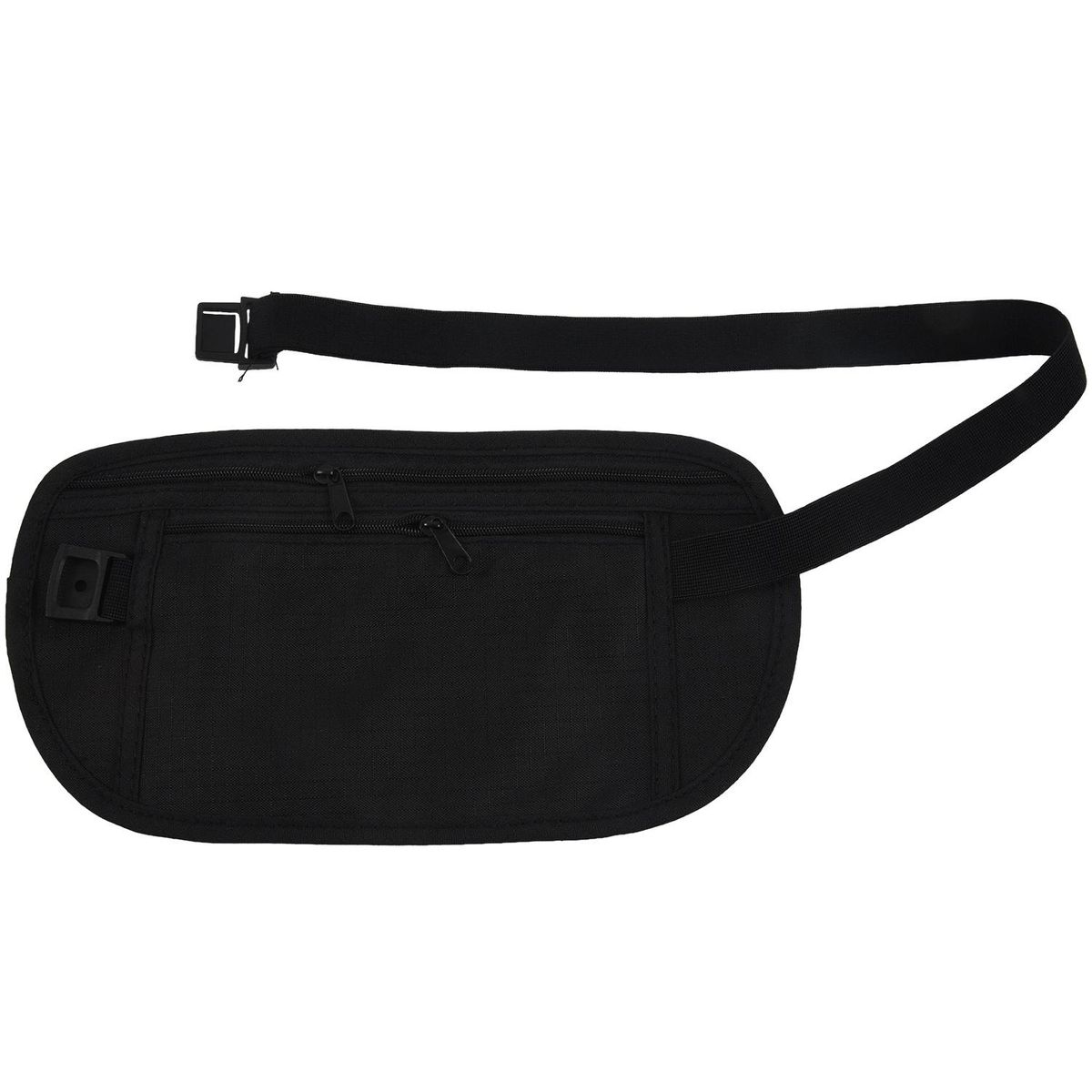 New Travel Waist Pouch for Passport Money Belt Bag Hidden Security Wallet Black