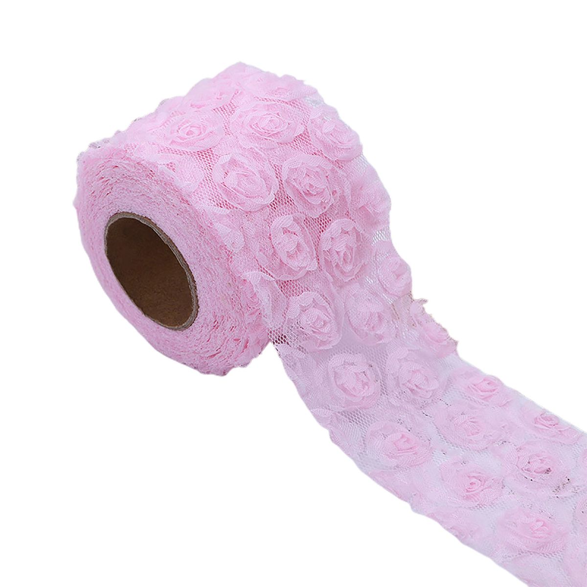 Fabric Ribbon Rolls Gift Wrap Decoration DIY Ribbon Pink